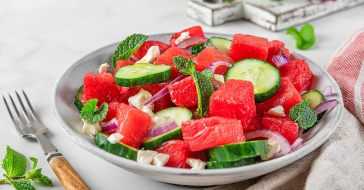 Watermelon Cucumber Salad